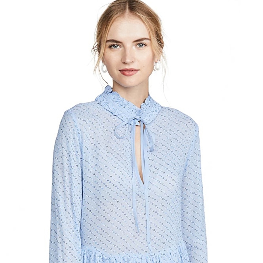 GANNI Printed Georgette Dress